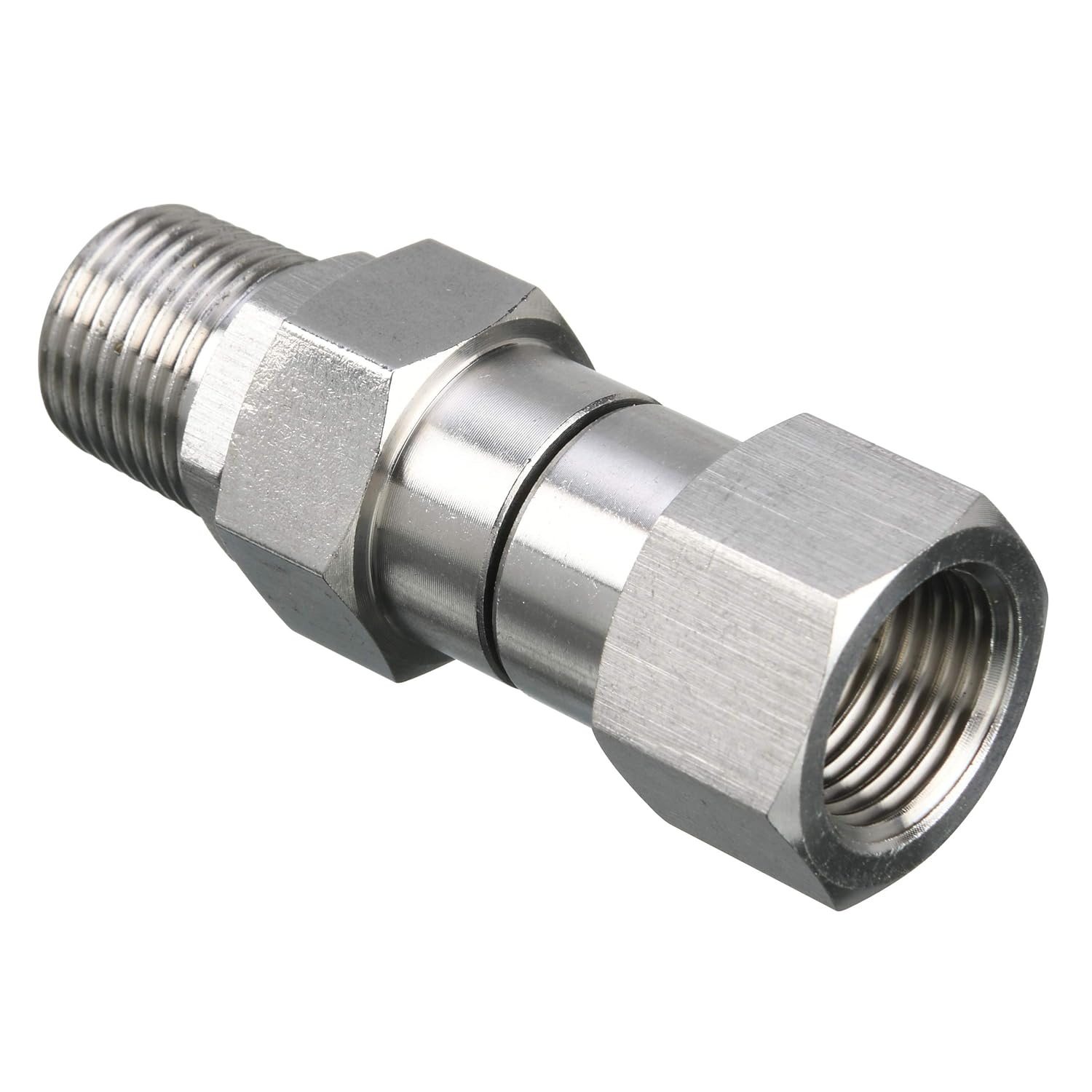M Mingle Pressure Washer Swivel, 3/8 Inch NPT Male Thread Fitting, Stainless Steel, 4500 PSI image number 1