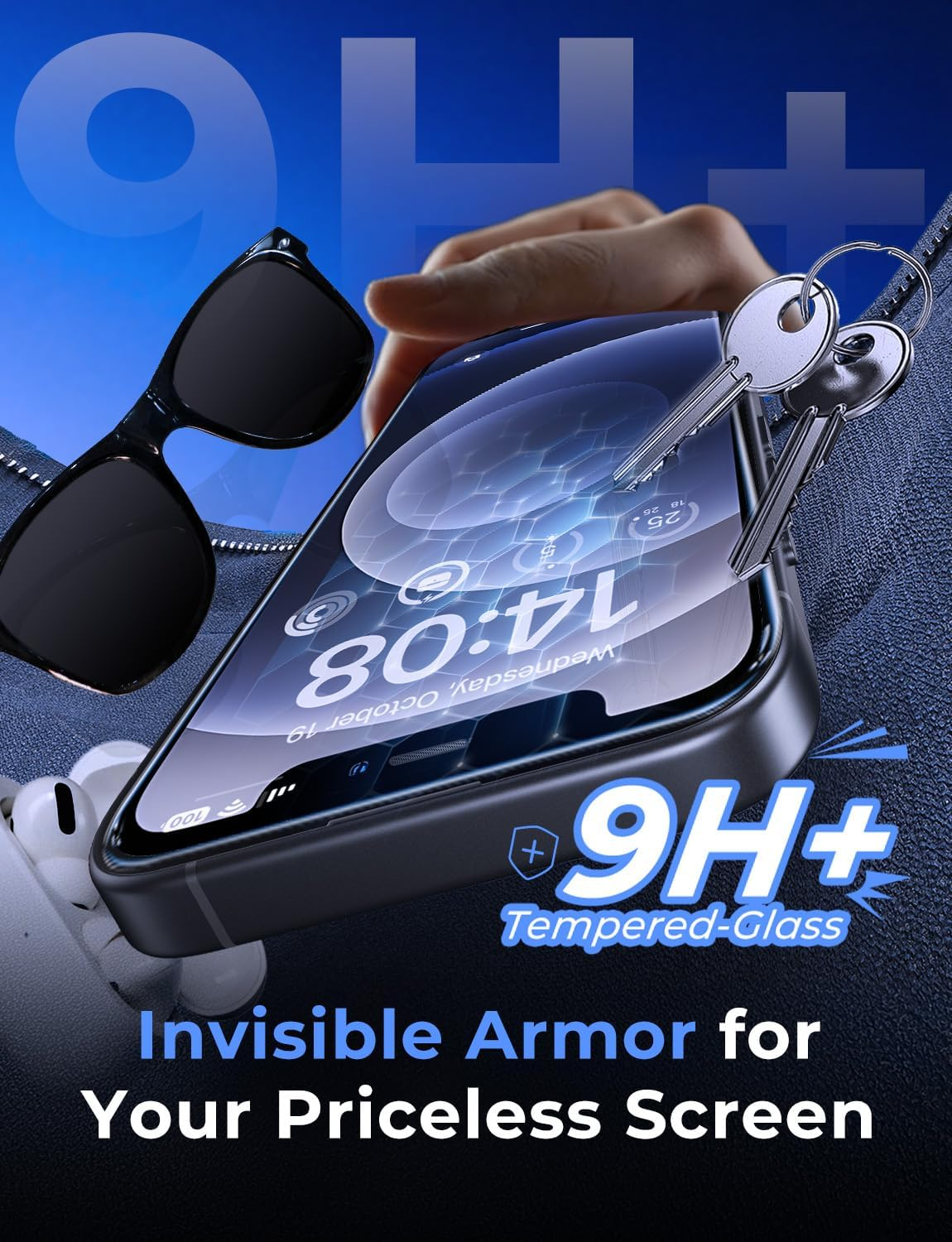 MAGIC JOHN 2 Pack for Iphone 12/Iphone 12 Pro 6.1 Inch Tempered Glass Screen Protector, Auto Dust-Elimination Installation, Bubble Free, HD Clear, Easy Installation image number 1