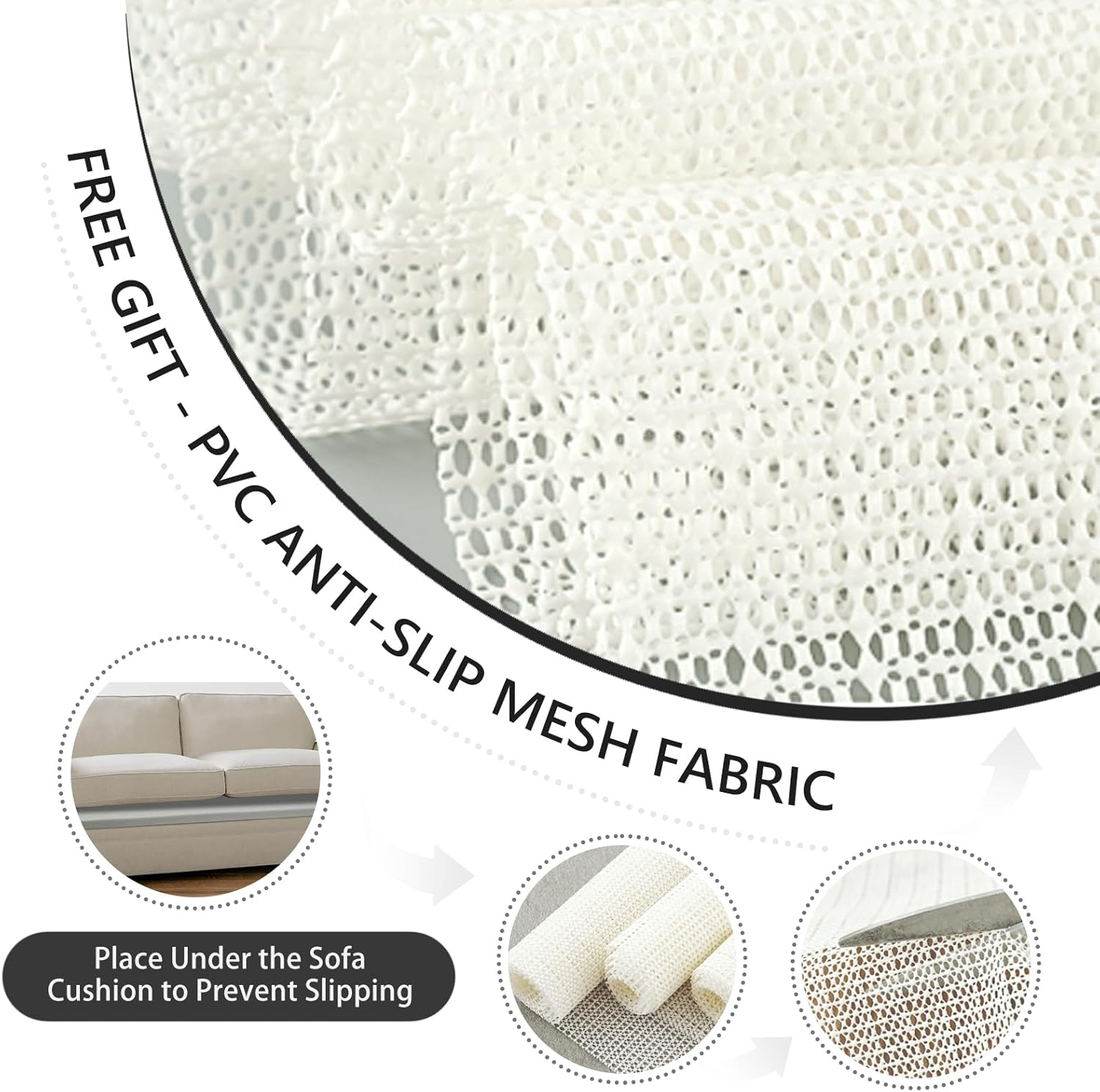 HAVARGO Couch Cushion Support High Density Foam 22X22X2.4 Inches Sofa Couch Supports for Sagging Cushions Light Grey 1Pc with anti Slip Mesh Fabric image number 2