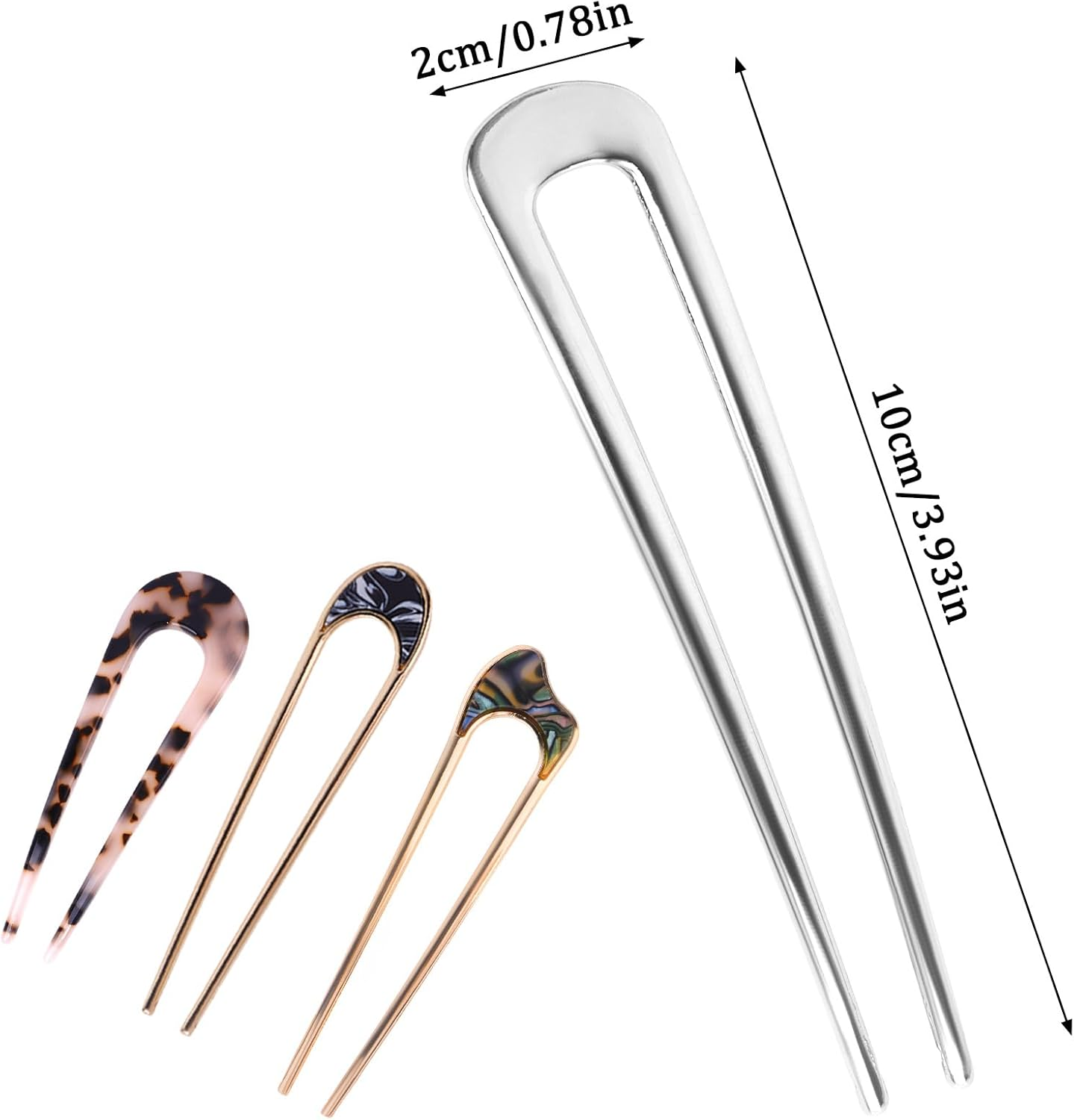 EXIPSAT Set of 8 Hair Clips, U-Shaped Hair Clips, Hairpins, Various Styles, Headdress for Women image number 2