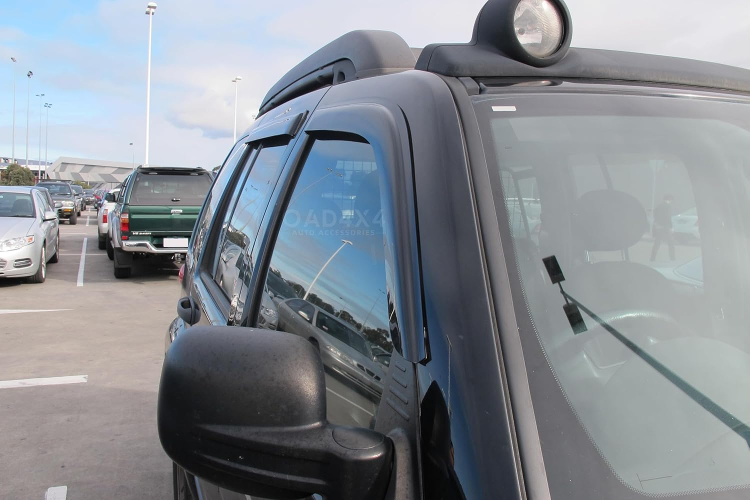 OAD4X4 Weathershields Compatible with Jeep Cherokee KJ Series 2001-2007, Weather Shields Window Visors Wind Deflectors Sun Rain Guard 4PCS Set image number 1