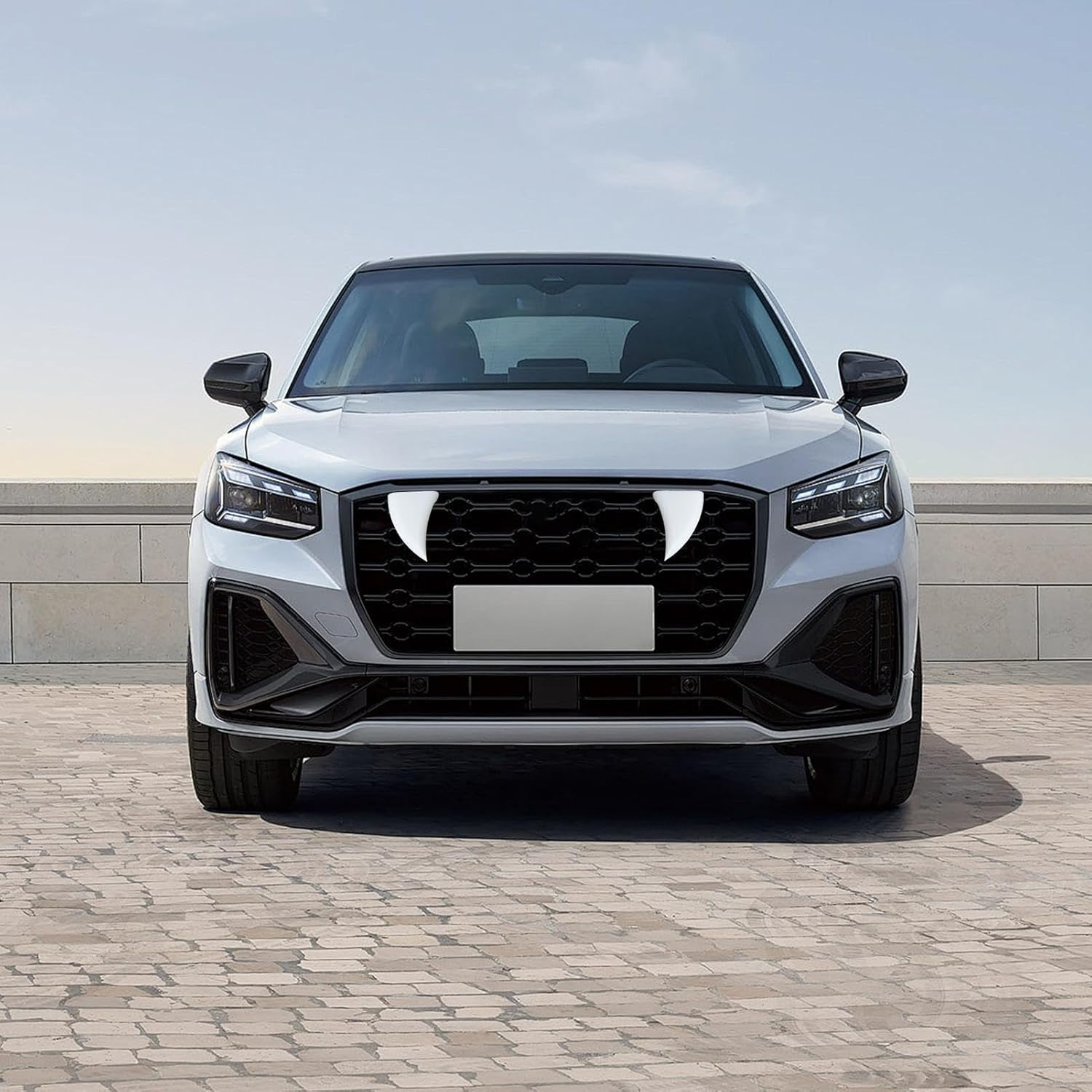 Vampire Teeth - Halloween Car Decoration | 2 Vampire Fangs for Car | 2 Vampire Fangs for Car | White Horns, Bumper Decoration, Fangs - White image number 6