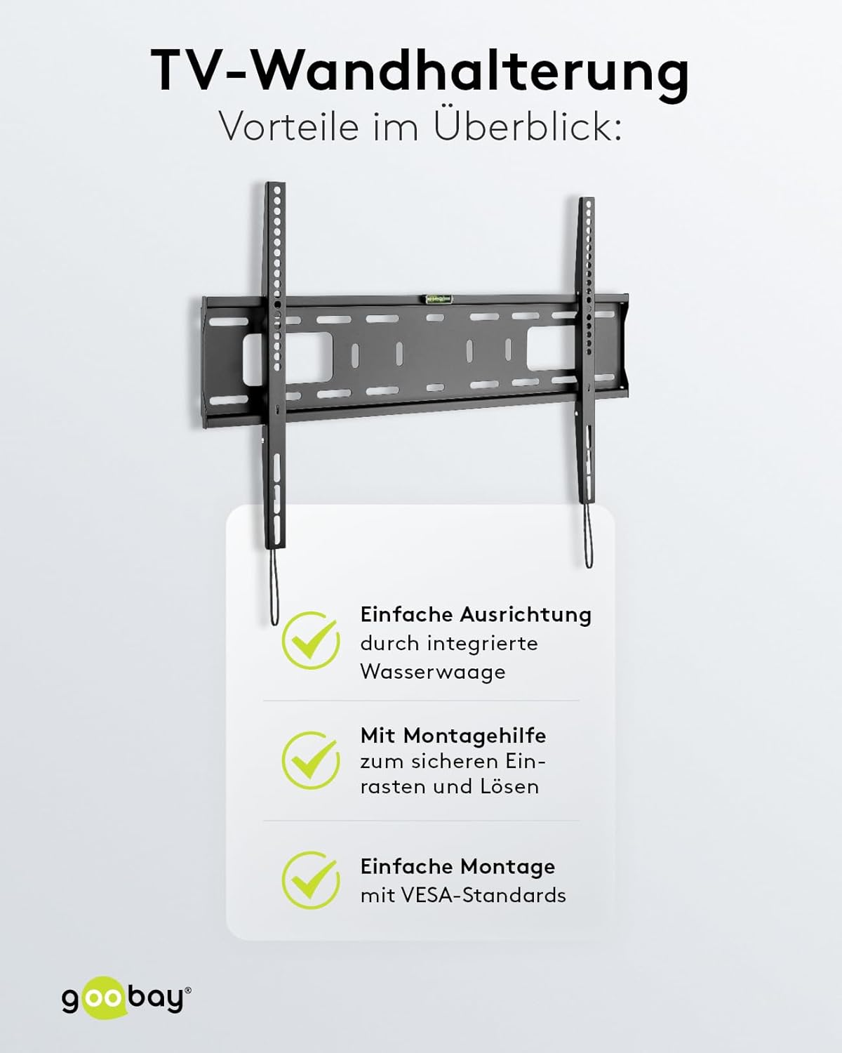 Goobay Pro Fix Wall Mount for TV Size 37-70, Black, Large image number 6