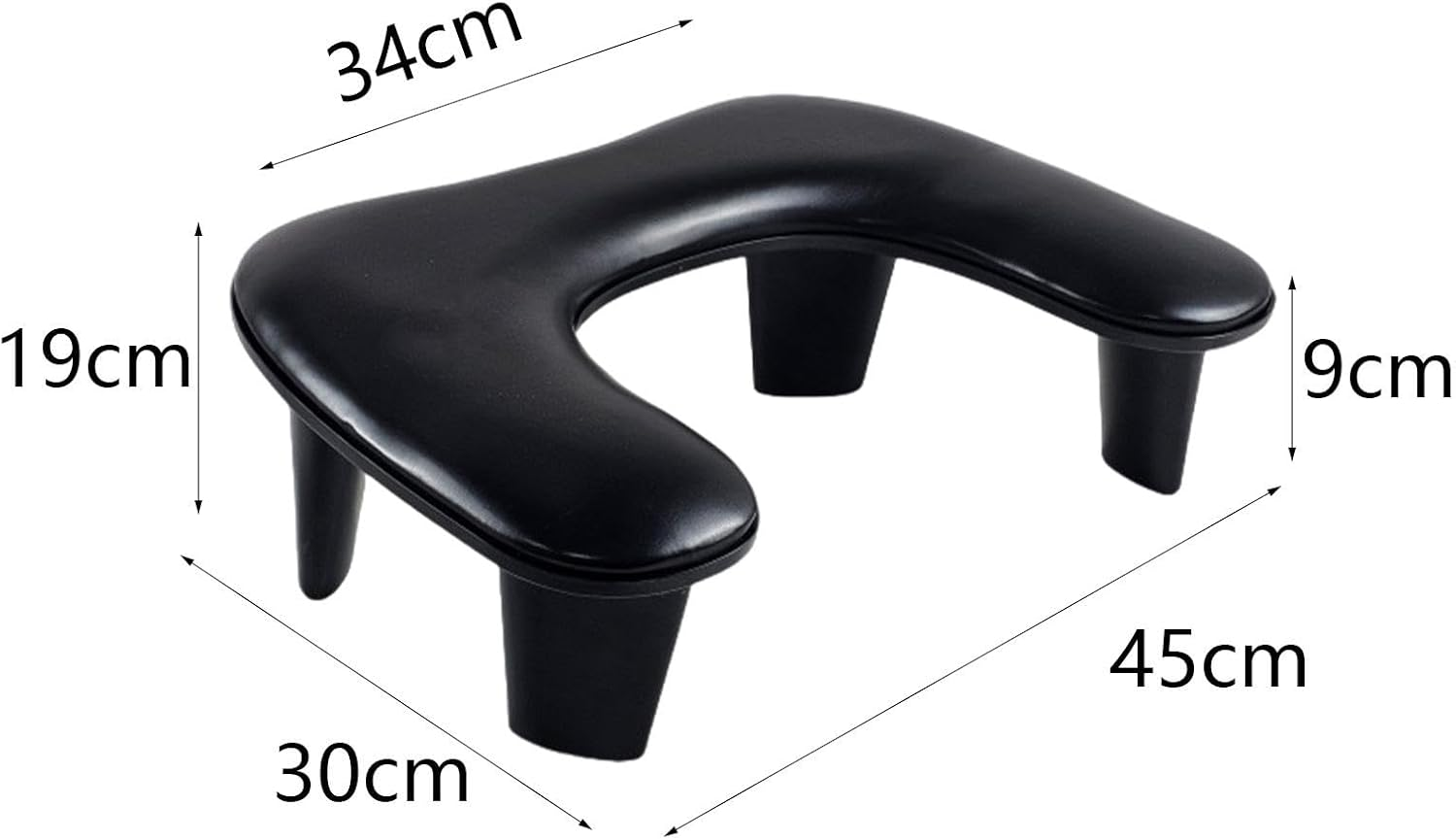 Eigell U Shape Arm Rest,Manicure Armrest,Professional Nail Art Accessories,Non Slip Manicure Hand Rest Pillow Cushion for Nail Art, Black