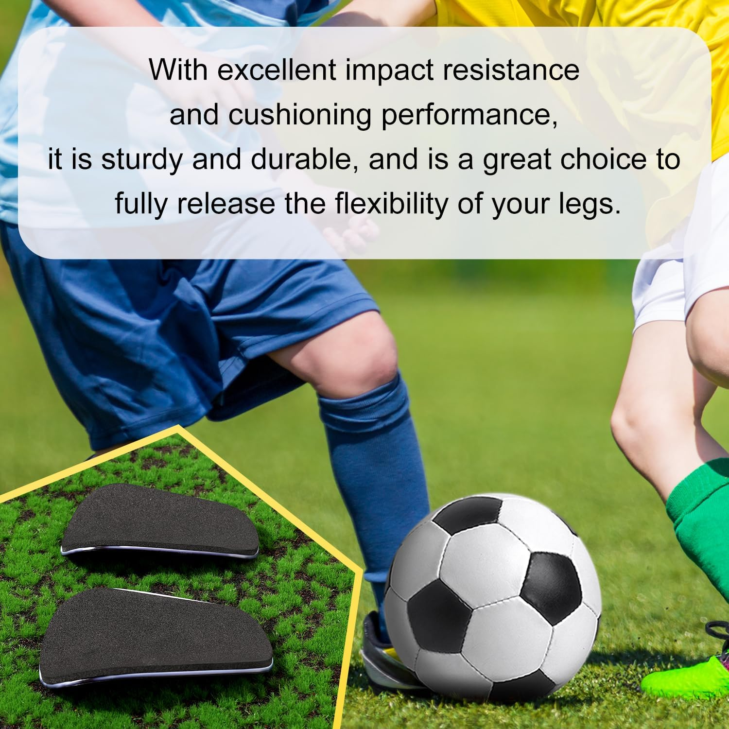 2 Pairs Mini Soccer Shin Guards, 3.94X2.36 Inch Small Shin Guards Anti-Slip Football Shin Pads Protective Shin Guards for Teenagers Children Adults Boys Girls image number 4