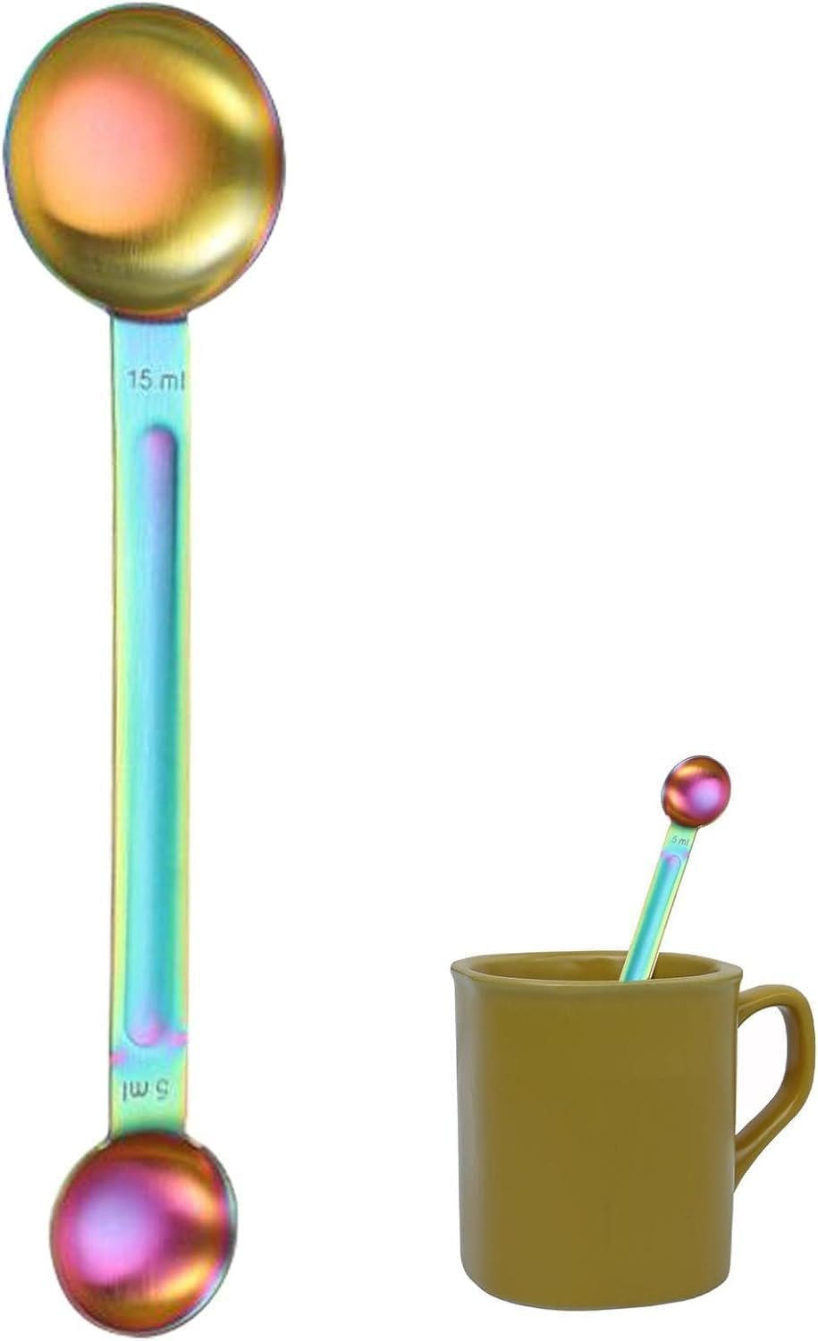 Coffee Scoop, Ground Coffee Tamping Tool for Barista Coffee Bean Long Handle Tablespoon Fits Coffee Container for Ground Coffee for Coffee, Tea, Sugar and Milk Coffee Machine Accessories image number 3