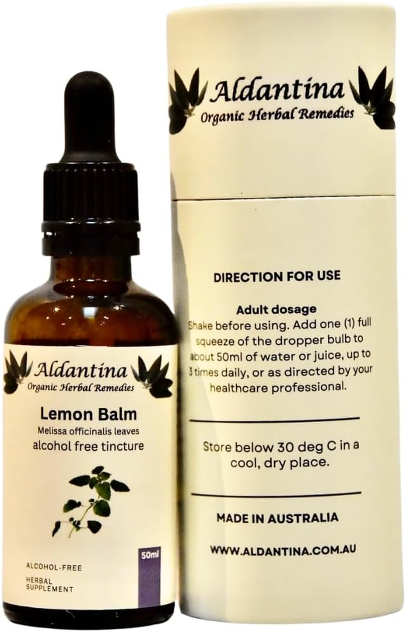 Organic Lemon Balm Tincture/Extract, Australian Made, Alcohol Free (50Ml)