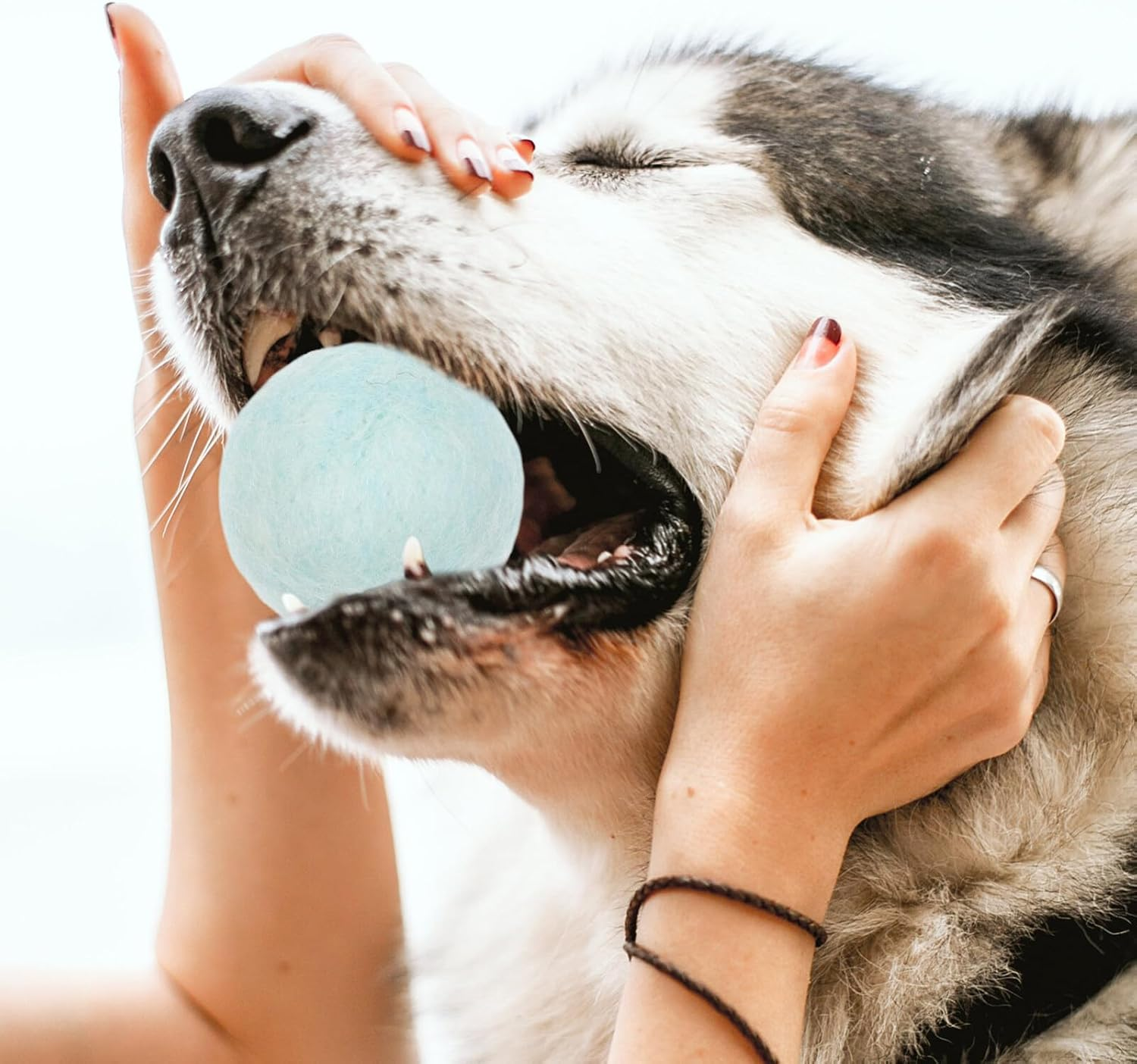 Operitacx Pack of 4 Wool Felt Ball Dog Toys - Interactive Chew Ball for Dogs, Stuffed Toy Ball for Puppies, Plush Ball for Indoor and Outdoor Games, Pet Activity image number 3