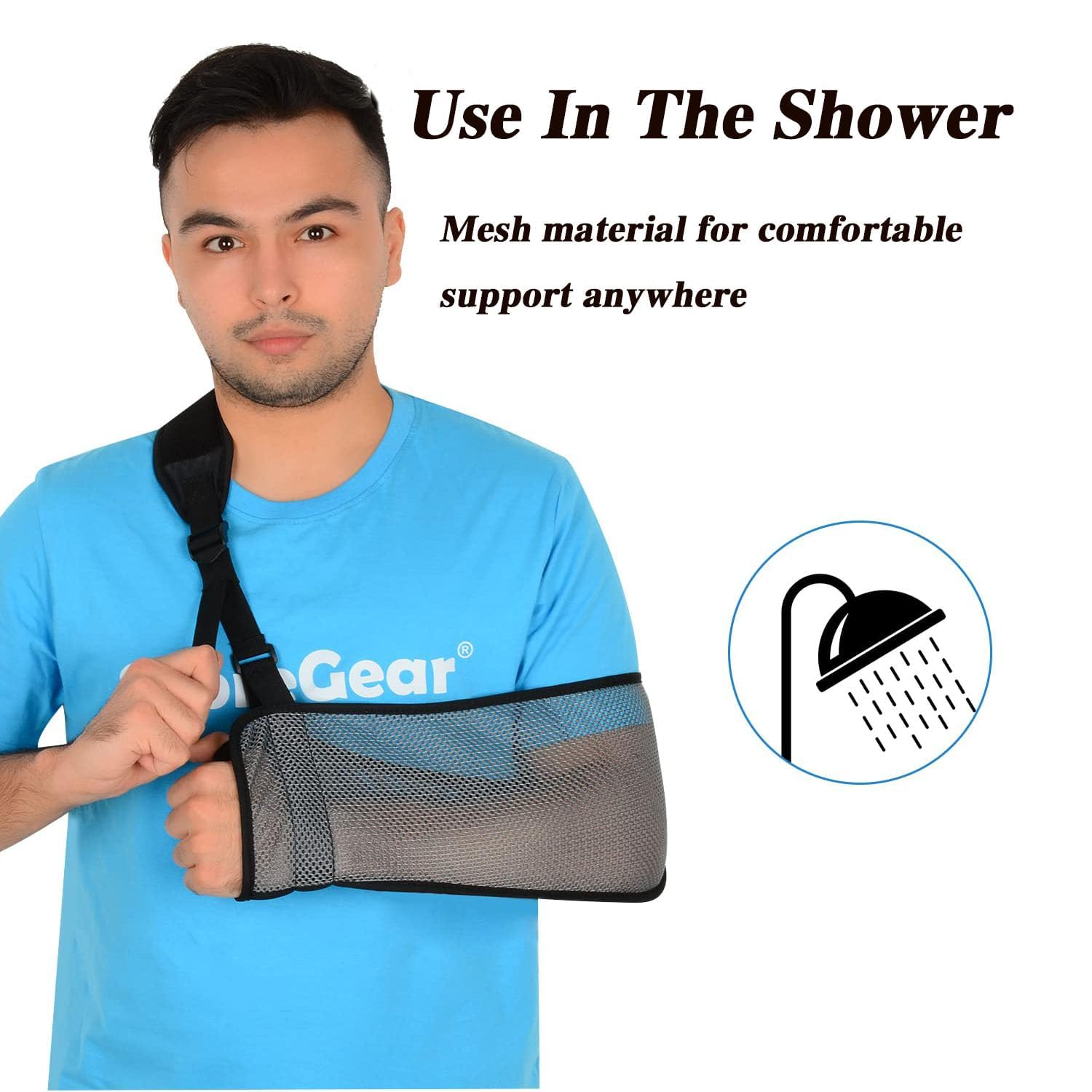 1Pc Breathable Mesh Arm Sling,Mesh Arm Support Arm Sling Shoulder Sling,Arm Sling Shoulder Immobilizer Mesh Shoulder Sling,Shower Bath Sling Shoulder Brace Support Arm Sling Shoulder Immobilizer,White image number 3