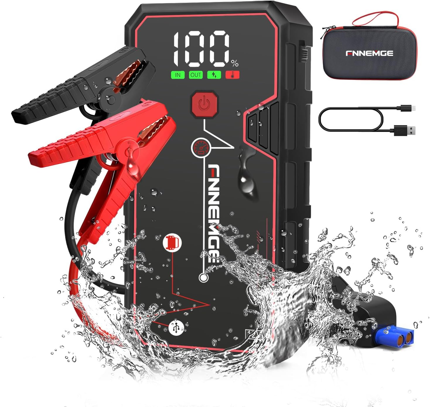 Car Jump Starter, 5000A Peak 23800Mah 12V Jump Starter Battery Pack(Up to All Gas, 8.0L Diesel Engine),With USB Charge Output Port,Led Light.