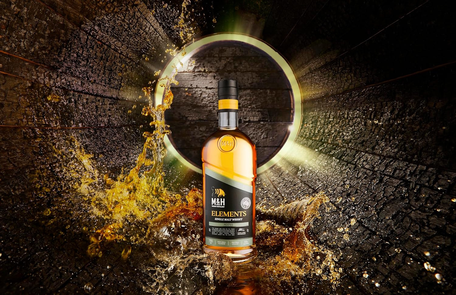 Milk & Honey Elements Peated Single Malt Israeli Whisky 700Ml image number 2