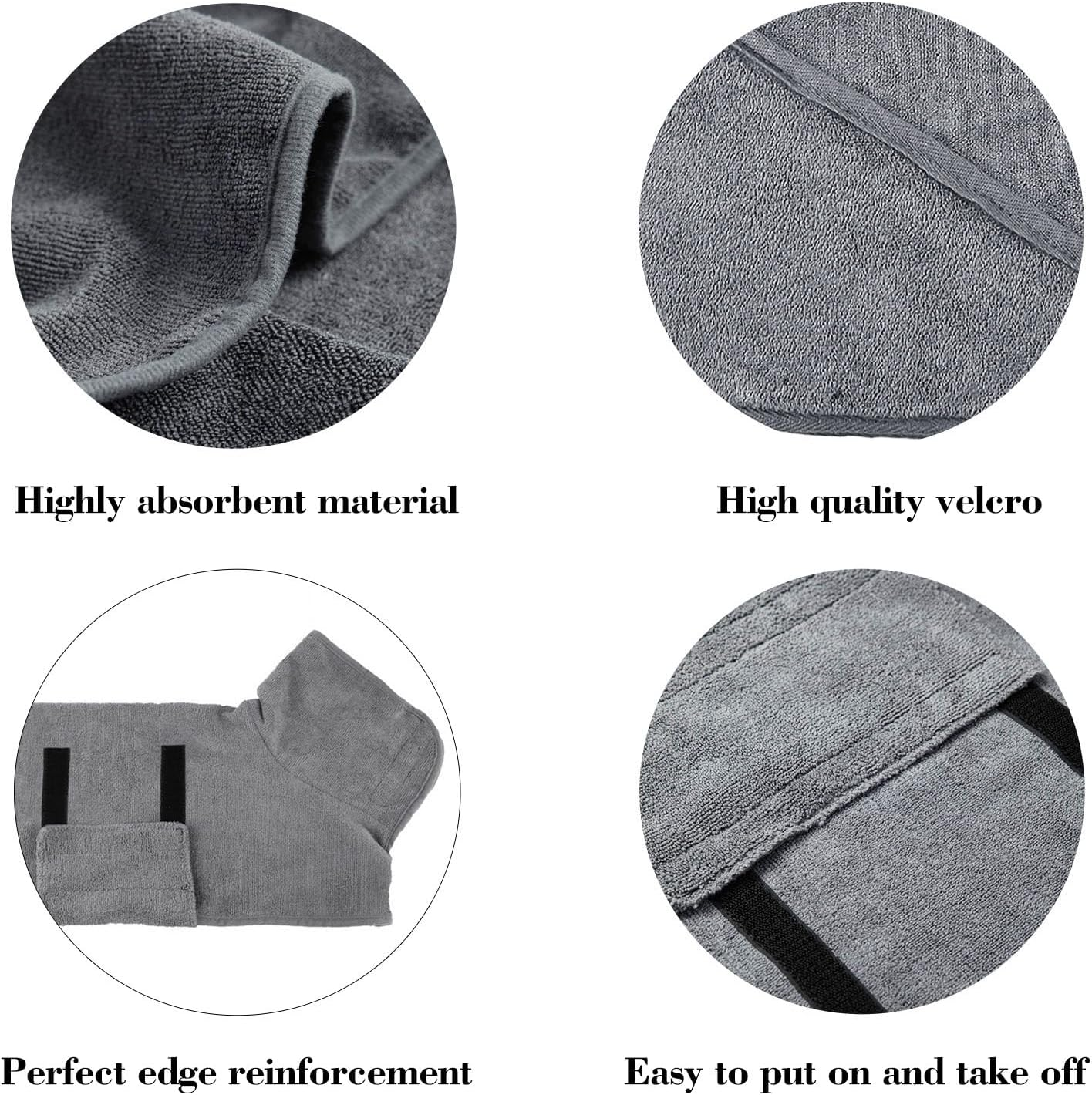 Microfibre Dog Bathrobe, Dog Bathrobe for Dogs, Extra Absorbent and Quick Drying with Velcro Fastening, Dog Bathrobe for Medium and Small Dogs, XS image number 1