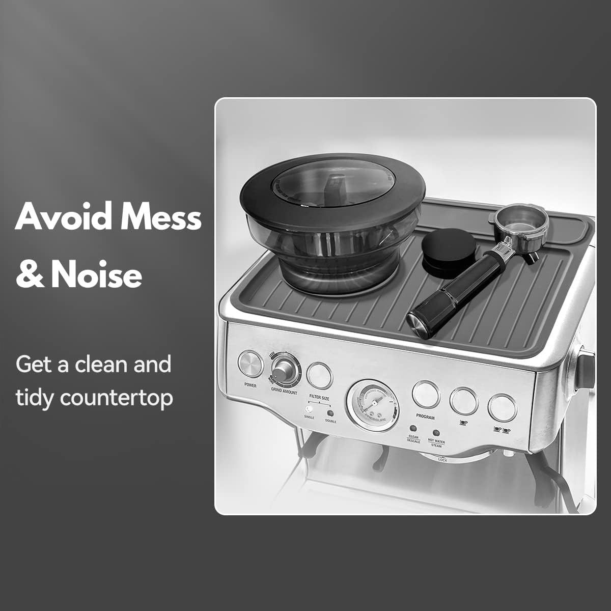 Espresso Machine Silicone Mat, Proxima Direct Coffee Machine Top Cover Anti-Scratch Not Easily Deformed Fast Drying Mat Non Slip Pad Compatible with BES870/880, Barista Accessories - Grey image number 6