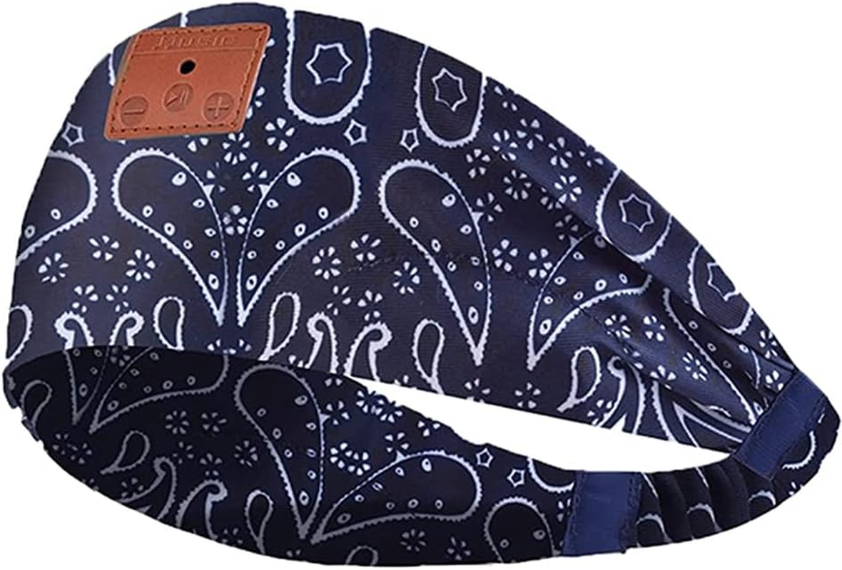 HIKOAN Music Headband Wireless Headband Sleep Headphones BT Headband Earphone Sweatband Sleeping Mask with BT5.0 and Built-In Microphone and Prompt Hi-Fi Stereo Suits for Side Sleep Sports Yoga