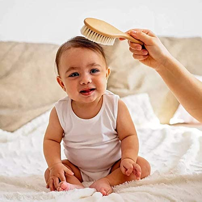 Wooden Hair Brushes and Comb Set for Baby image number 3