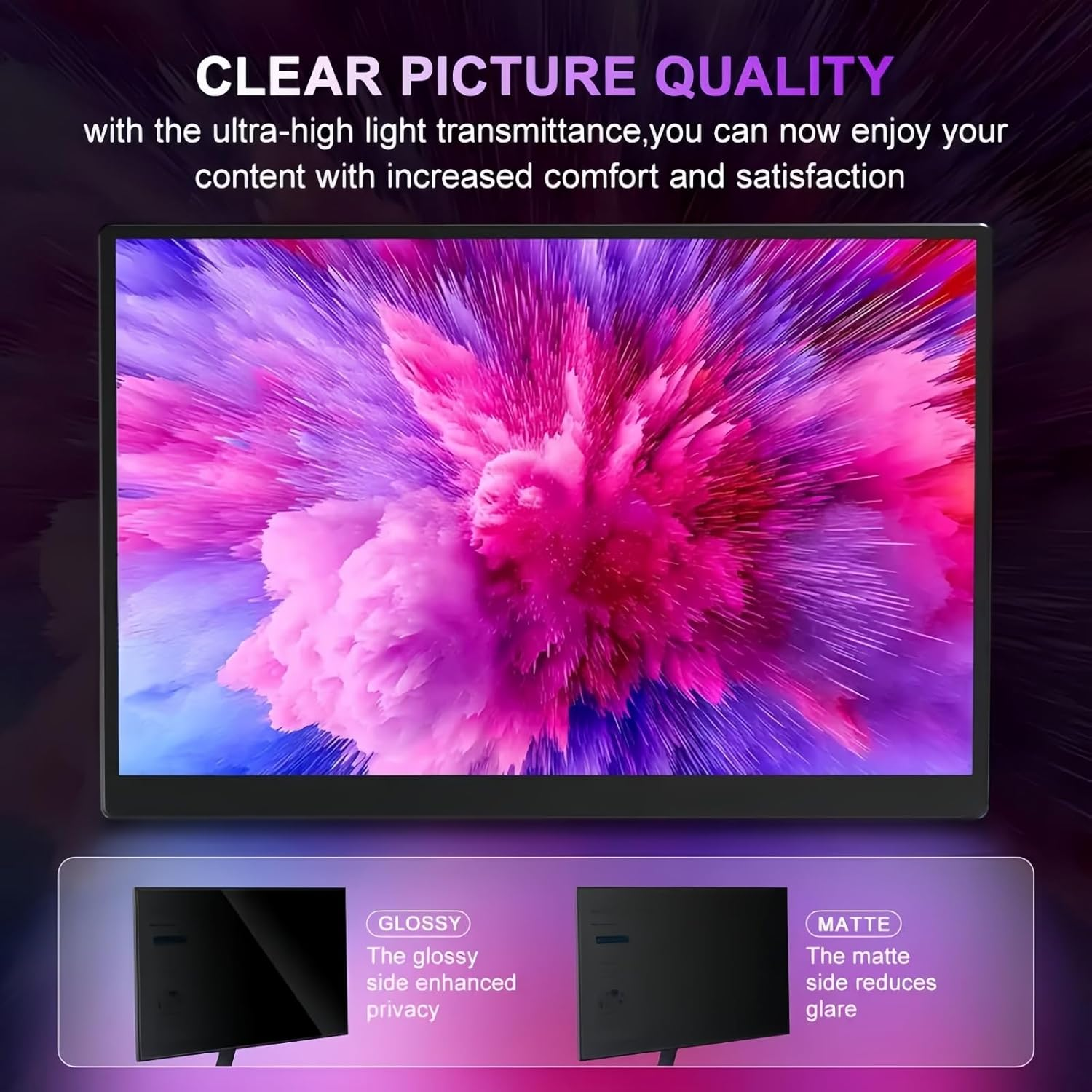 Ssumght [2-Pack] 27 Inch Privacy Screen for Monitor Computer Screen Privacy Filter for 16:9 Widescreen Monitor Desktop PC Anti-Glare Protector and Blue Light Uv-Blocking image number 6