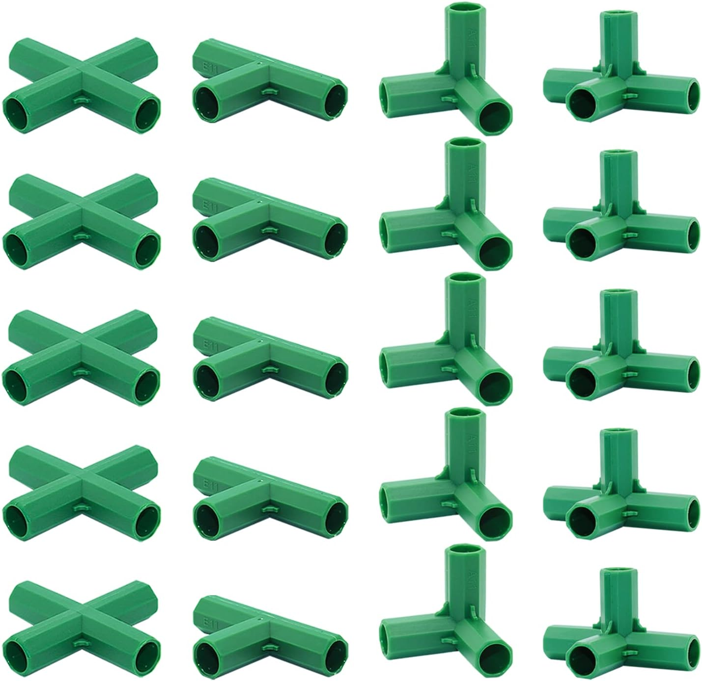 20PCS Fitting 11MM 4 Types Stable Support Heavy Duty Greenhouse Frame Building Connector Suitable for Grape Trellis Sunscreen Shed Gardening image number 1