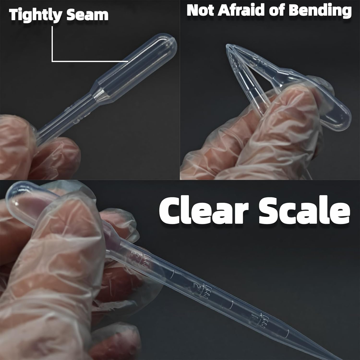 Zkupanx 20 PCS Pipette 3ML - Flexible Eye Dropper for Accurate Liquid Transfer, Excellent Suction - Perfect for Oils, Resin, Crafts, Labs, Kids Activities - Plastic Pipettes, Droppers, Eye Droppers image number 3