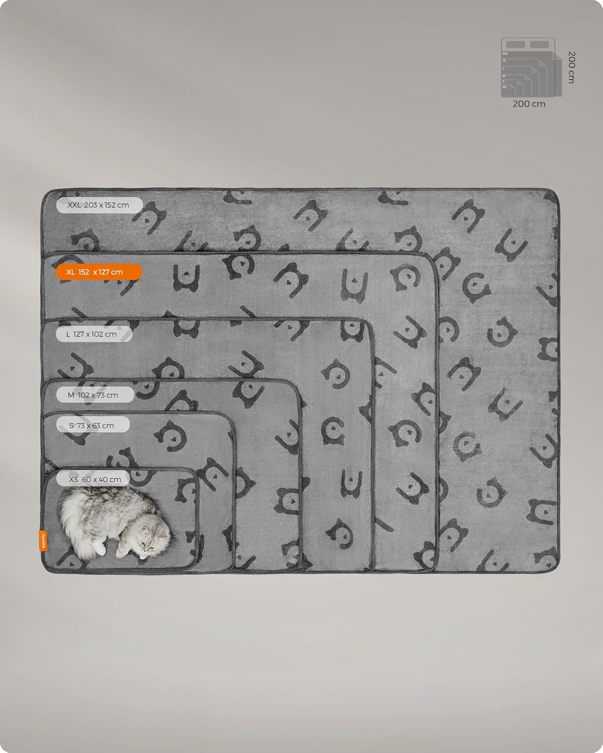 Feandrea Washable Dog Blanket, Set of 3 Pet Blankets, XL, 152 X 127 Cm, for Medium Large Dogs, Flannel, Protective Blanket for Sofa, Slate Grey PPB015G01 image number 6