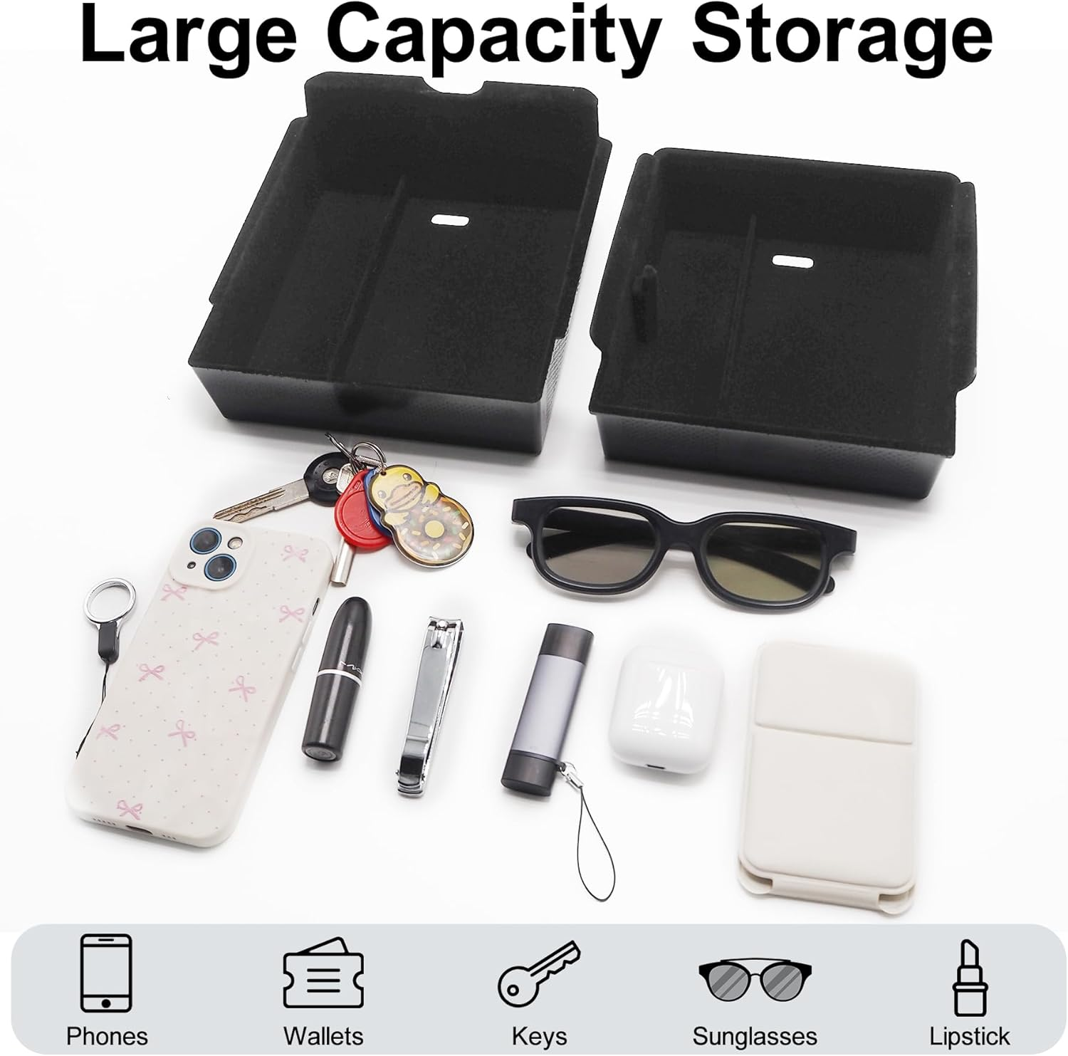 Center Console Organizer for Tesla Model Y Juniper 2025 2026 & Model 3 Highland 2025/2024 Armrest Storage Box Holder Insert Tray Hidden Drawer Interior Accessories image number 4