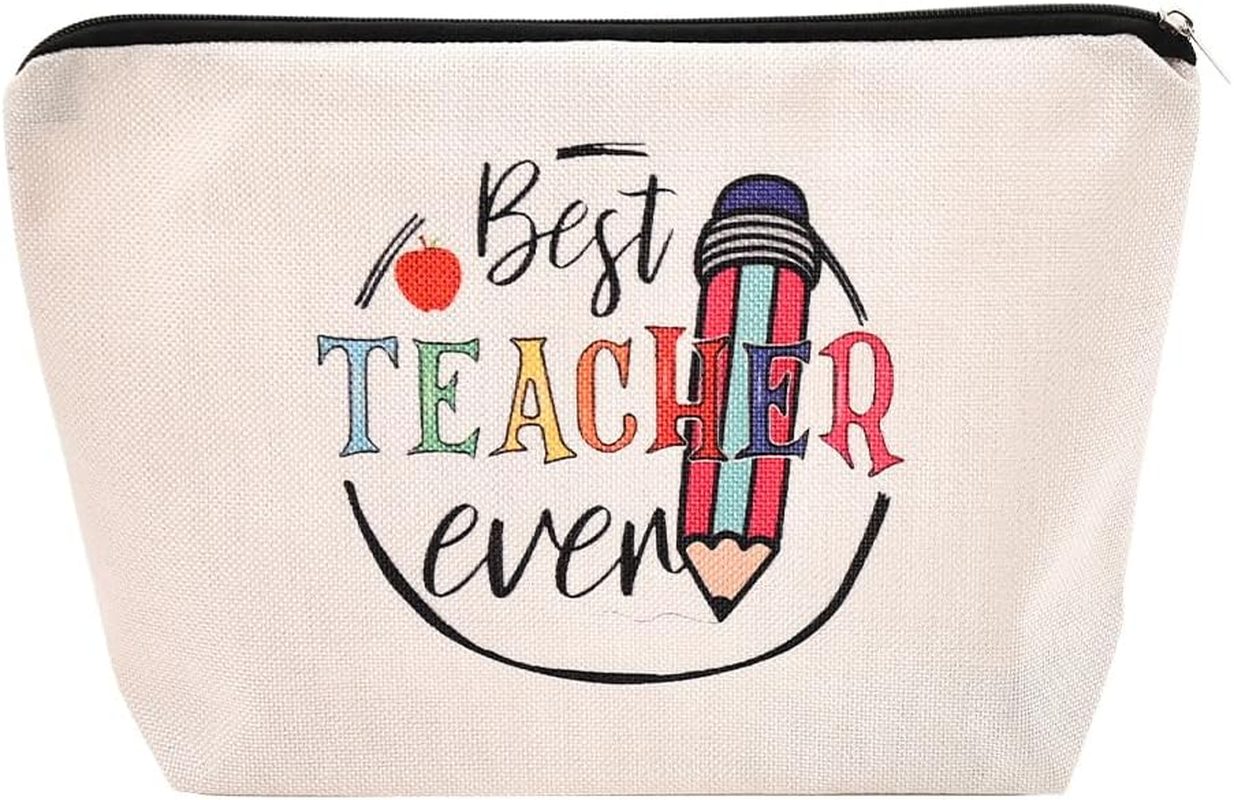 Teacher Floral Cosmetic Bags Women Appreciation Birthday Thank You Gifts for Teachers from Students Makeup Bag for Retired Staff Coworker