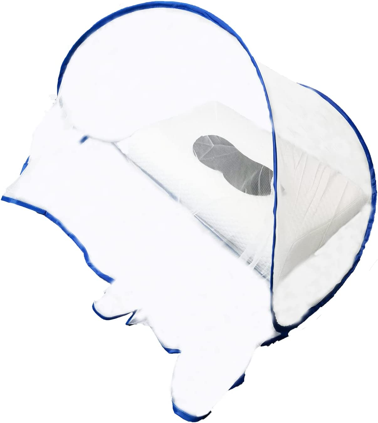 CMINGJ Portable Mosquito Head Net Foldable Pop-Up Travel Essentials Mosquito Net for Bed Free Installation-Large Size Suitable for Bedroom, Camping, Nap (Large) image number 2