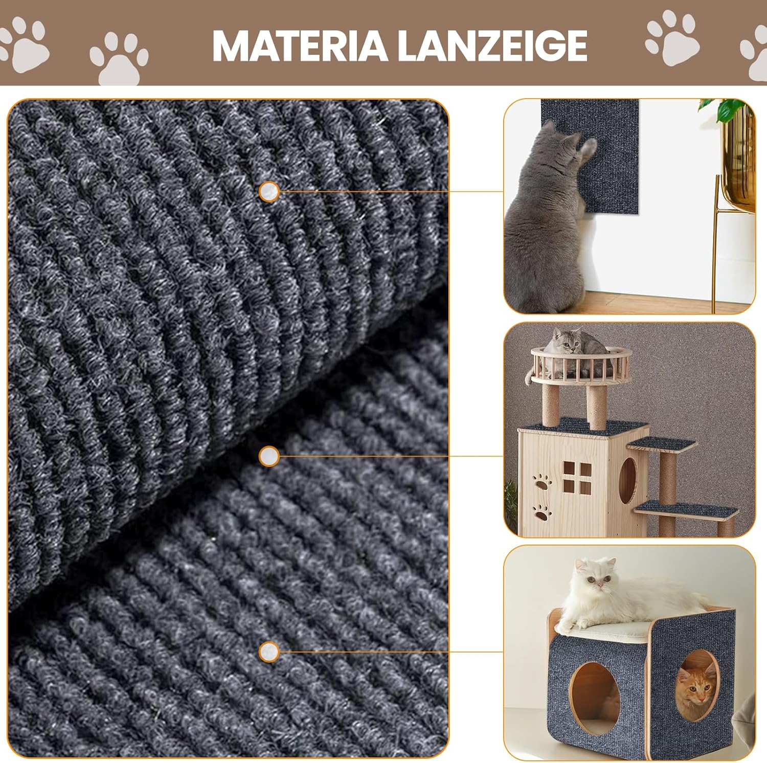 Cat Scratching Mat, Self-Adhesive, 40 X 200 Cm, Scratching Boards, Cat Wall, Scratch Protection, Sofa Cat, Scratching Mat, Scratching Mat, Cat for Furniture, Couch, Wall, Cat Tower, Door Protection