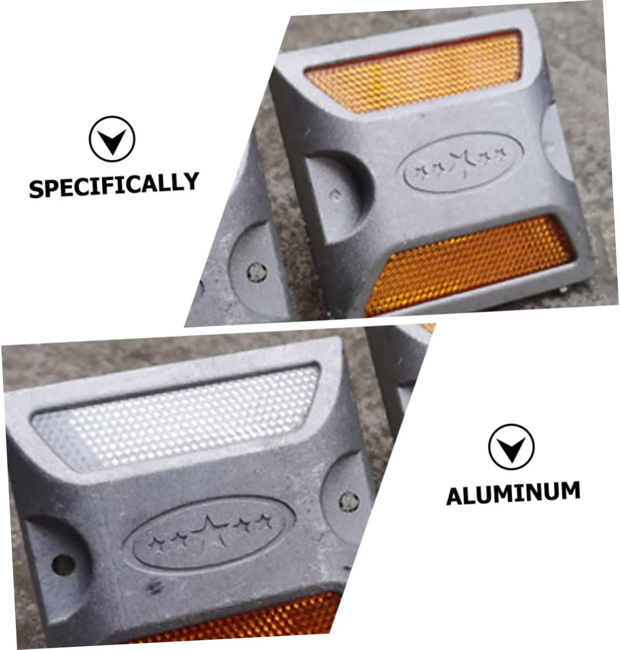 FONDOTIN 2Pcs Reflective Road Pavement Marker Driveway Marker Reflectors Reflective Nails for Driveway Safety