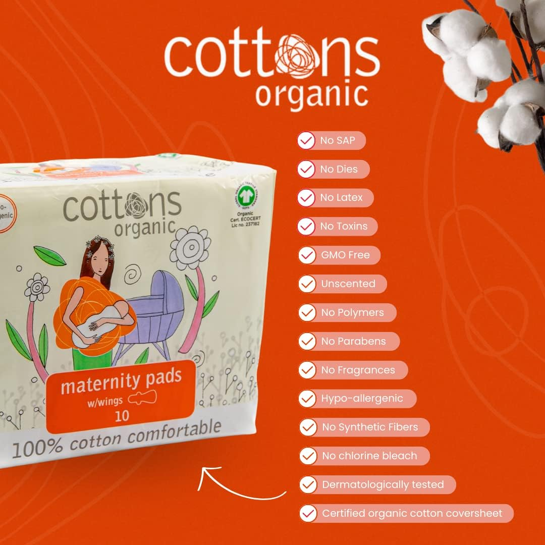 Cottons Maternity Pads W/Wings 10 (1) image number 3