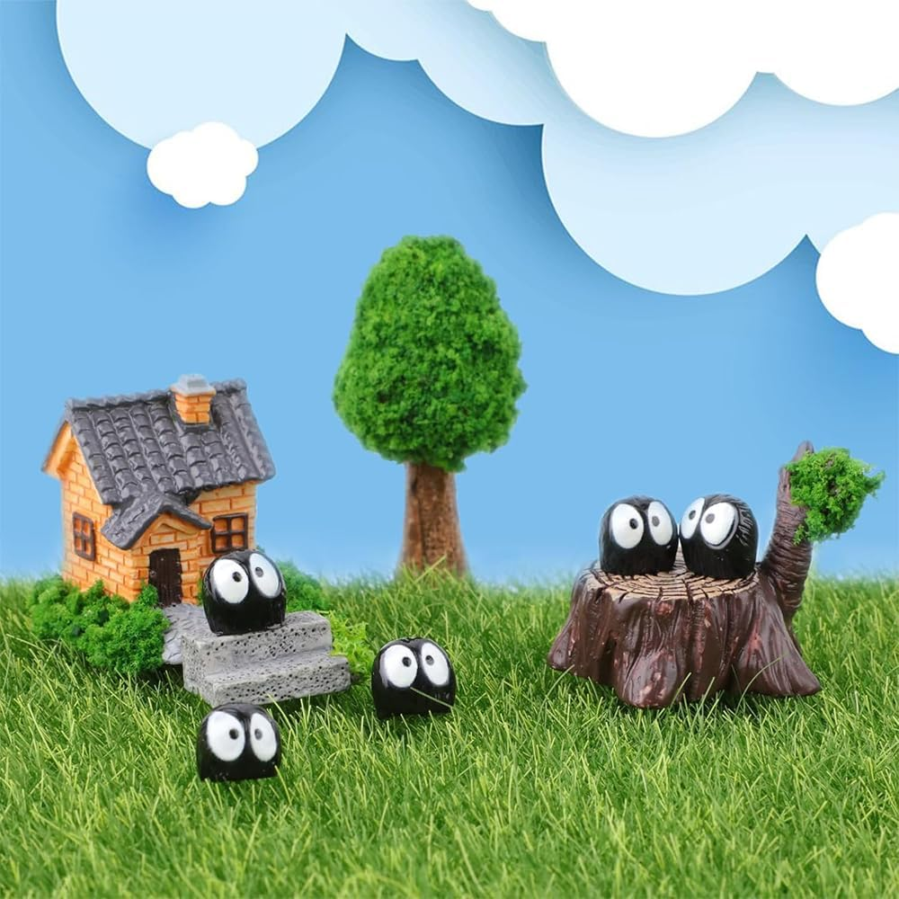 Cute Soot Sprites Car Decor - Ghibli Anime 20 Pcs Black Interior Accessories for Car Rearview Mirror & Dashboard, for Ghibli Fans image number 6