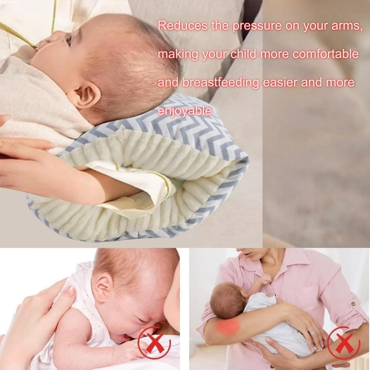 Arm Pillow - Cozy Cradle Nursing Pillow for Breastfeeding, Soft Head Support Pillow,Perfect Comfort for You and Your Baby image number 2