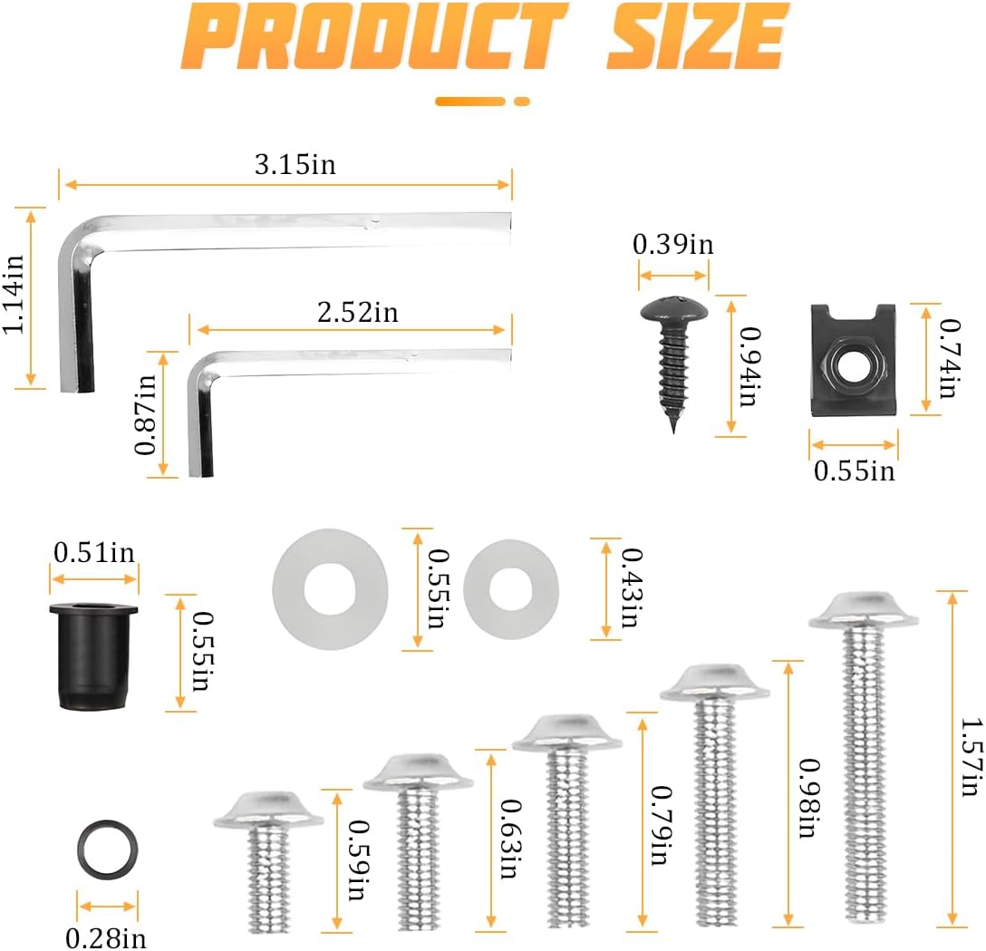 AICEL 177 Pcs Motorcycle Fairing Bolt Kit, Colorful Fasteners Bolts Nut Clips Set, M5 M6 Aluminum Motorcycle Windscreen Screws, Fixing Sportbike Bolts Fairing for Most Motorcycle - Blue image number 4