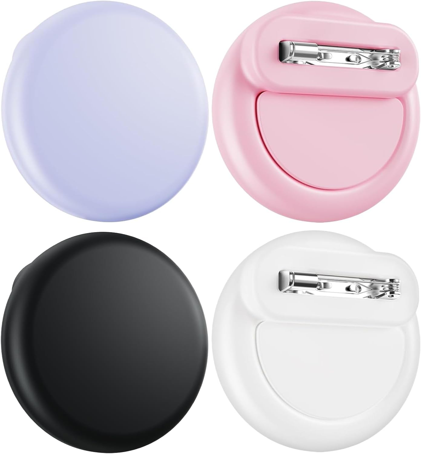 T Tersely【4 Pack】 Waterproof Holder for Airtag 2Nd/1St Generation (2026/2021), Silicone Case Holder with Invisible Pin, anti Lost, for Kids, Elderly, Luggage, Clothing (Black White Pink Purple)