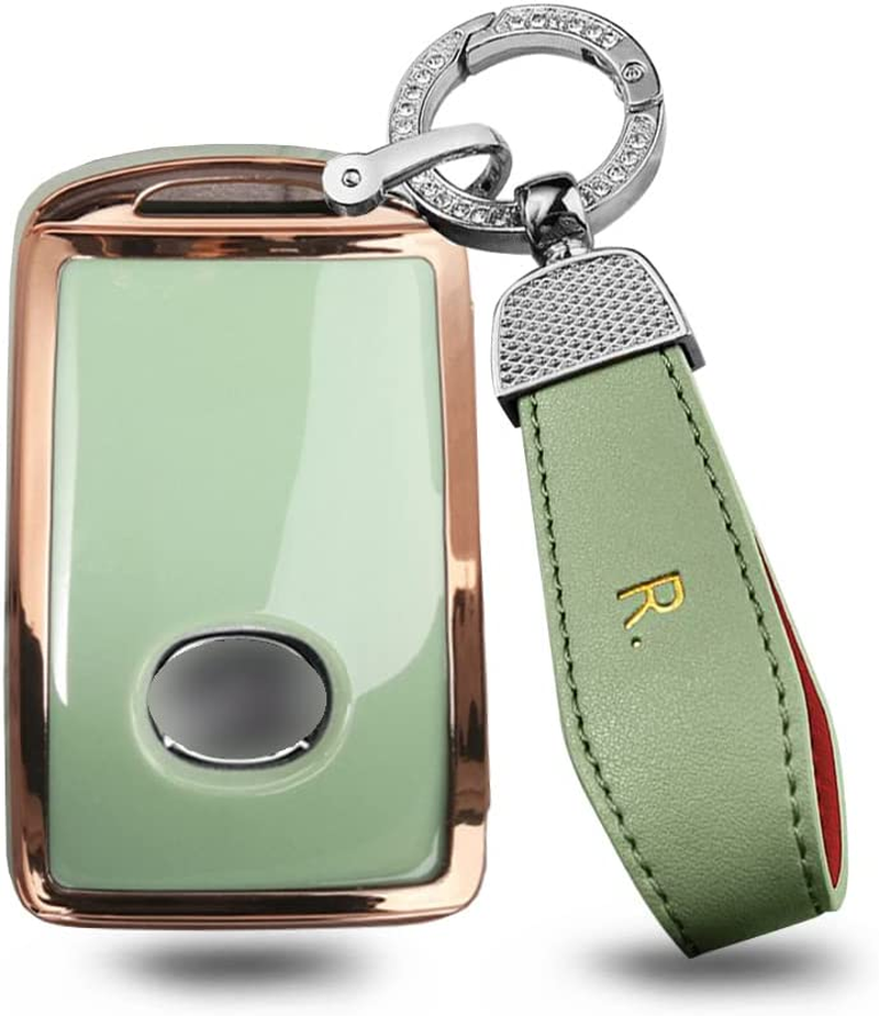 Ontto Car Key Fob Cover Fit for Mazda 3 CX-30 CX-5 CX-9 Mazda 3 Sedan 2019 2020 Smart Key Case 3 Buttons Keyless Entry TPU Key Shell Key Holder Keychain Accessories Green