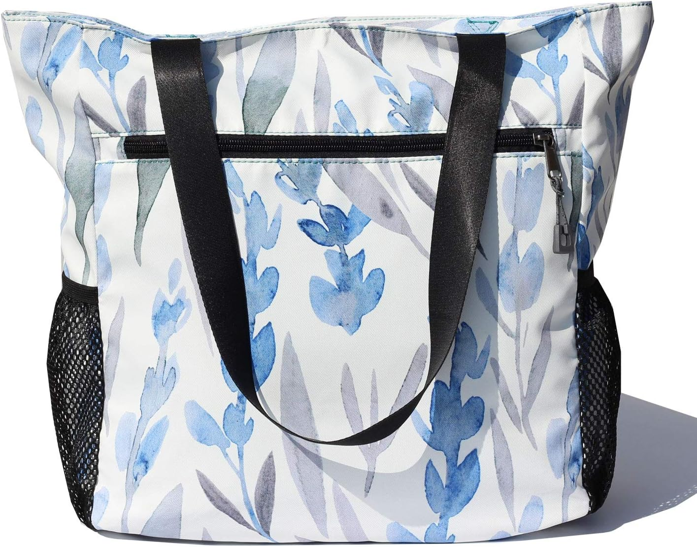 ESVAN Original Floral Water Resistant Large Tote Bag Shoulder Bag for Gym Beach Travel Daily Bags Upgraded, [A] Floral Leaf, Large image number 7