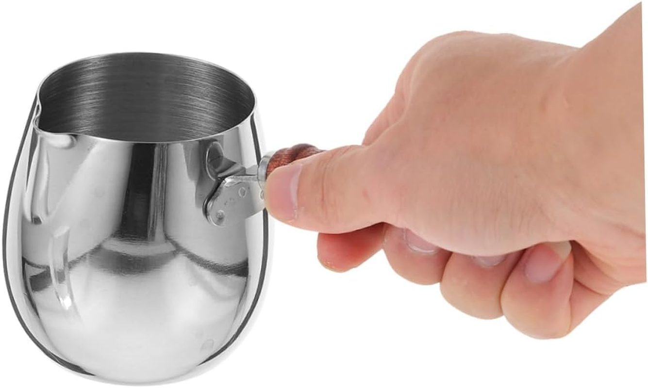 HOMOCONO 2Pcs Turkish Coffee Maker Stainless Steel Creamer Household Espresso Pot Long Handle Coffee Pot Camp Kettle image number 3