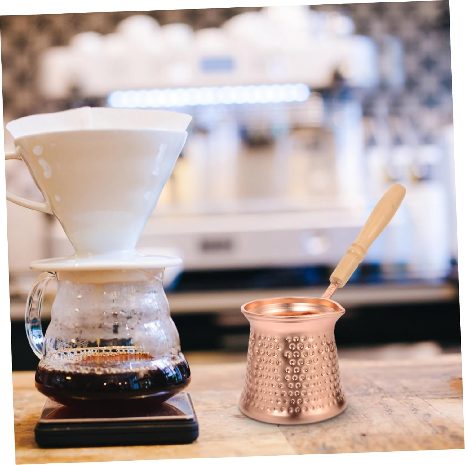 HOLIDYOYO 4Pcs Ergonomic Espresso Pot Non-Stick Turkish Coffee Pot Stovetop Machine Side Handle Milk for Heating