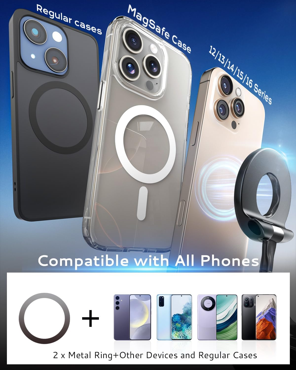 BEBEAR Car Phone Holder for Magsafe [78+LBS Hyper Suction & 4400Gf Strongest Magnetic] 360&deg;Adjustable Car Phone Mount Car Accessories Phone Holders for Your Car for Iphone 17/16 /15 Pro Max & Android image number 3