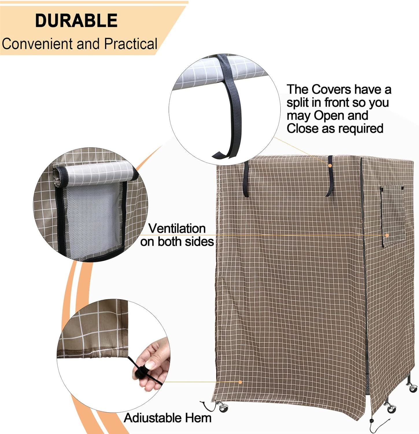 Namolit Bird Cage Cover Vent Design Adjustable Hem High-Quality Materials Universal Size Protect Birds from Bad Weather - Black image number 4