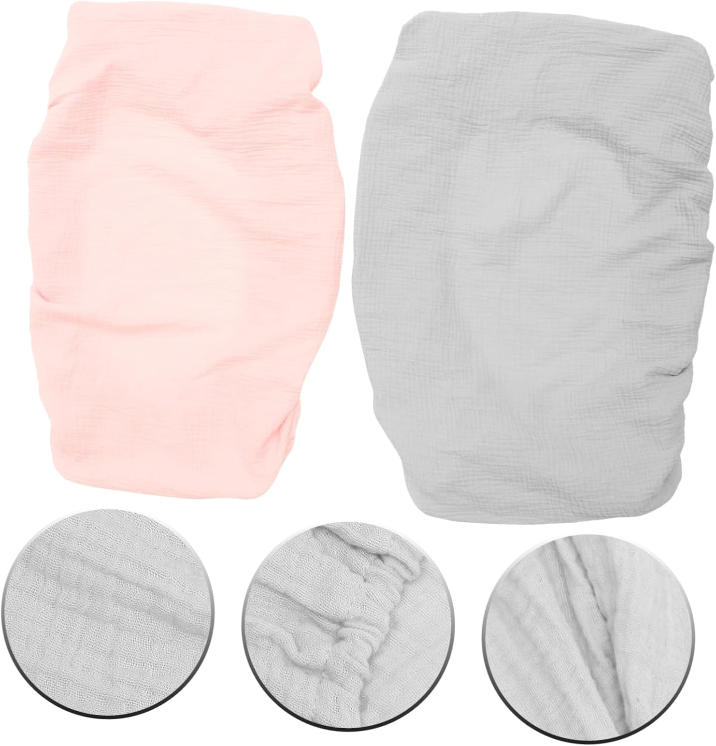 2Pcs Removable Changing Pad Covers for Babies, Washable Cotton Muslin Diaper Changing Table Sheets Elastic Edges, Breathable Soft Replacement Covers for Boys and Girls Nursery image number 3