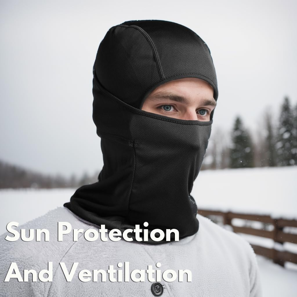 Ski Mask,Balaclava Face Mask,Breathable Mesh Cooling Neck Gaiter, Ski Motorcycle Cycling Balaclava Face Mask UV Protection for Men Women Sun Hood image number 4