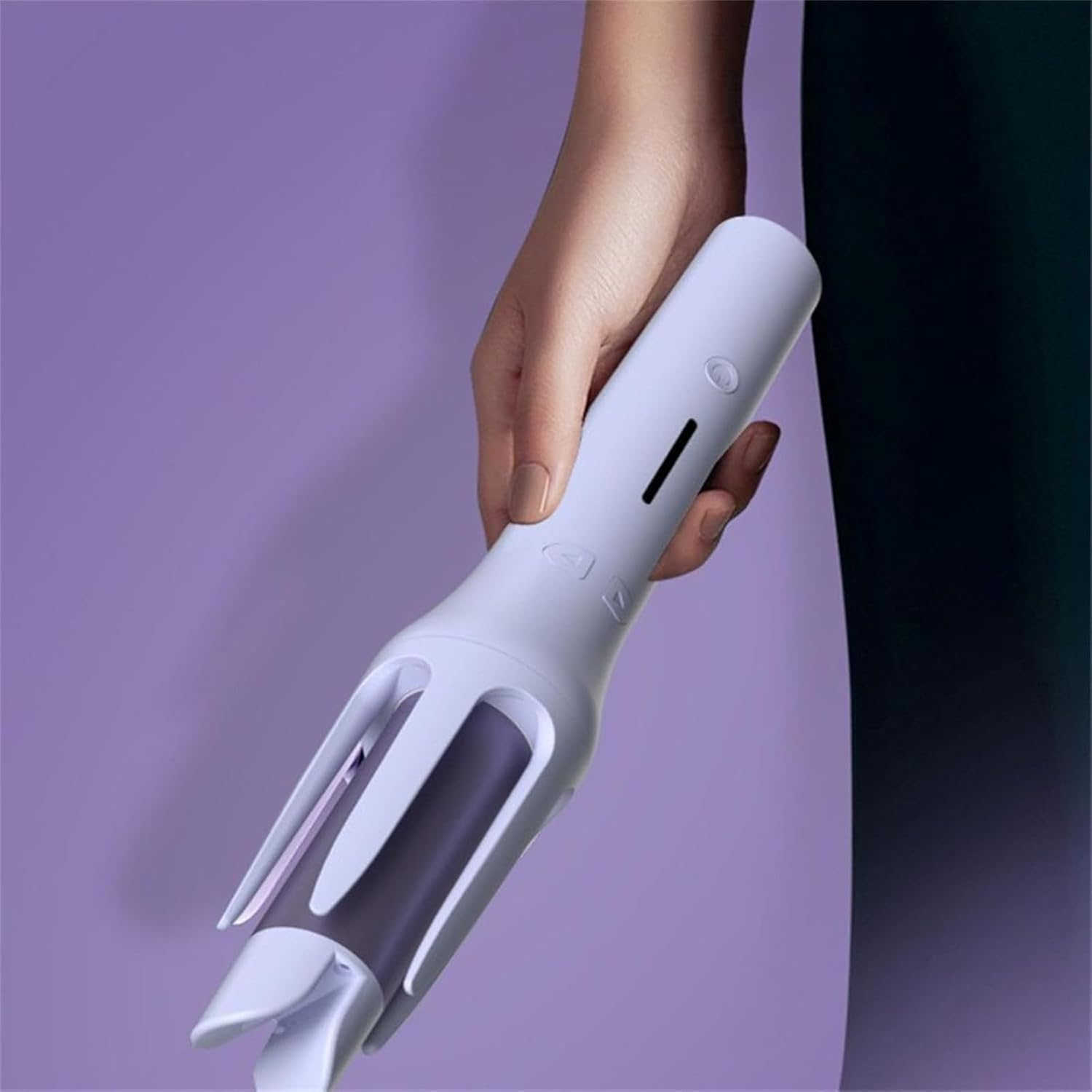 Seemee Hair Curler,See Mee Curling Iron,Automatic Curling Iron,Hair Curler Automatic Rotating,Automatic Hair Curling Iron,Hair Curler with 4 Temperatures Adjustable,Long Hair,Anti-Scald (Purple) image number 5