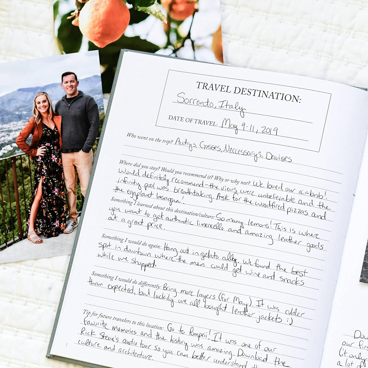 DUNCAN & STONE PAPER CO. Travel Journals for Women, Men (Sage Green, 110 Pages) &ndash; World Trip Adventure Book to Record Trips &ndash; Great, Fun Travel Bucket List Journal - Travel Gifts image number 3