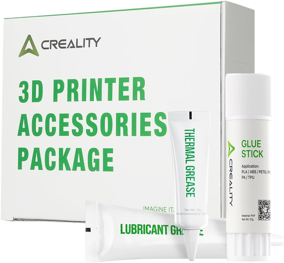 Creality 3D Printing Accessories Pack - All-In-One Maintenance Kit with Glue Stick (Build Plate Adhesion), Thermal Grease (High Conductivity), Lubricant (Noise Reduction) - 3D Print Tools/Accessories image number 2