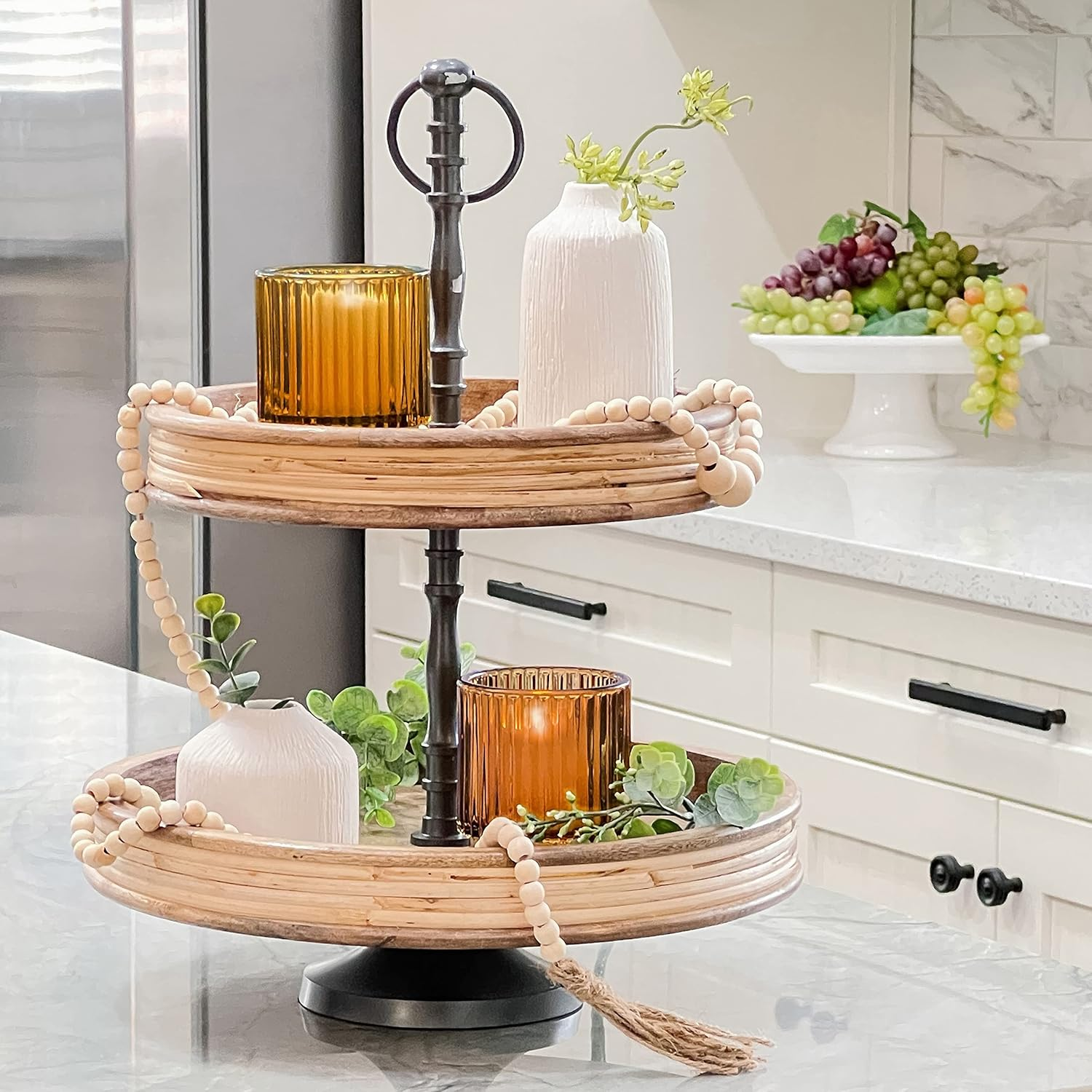 Kate Aspen Vintage Ribbed Amber Glass Tealight & Votive Candle Holders (Set of 6), Fall Decor, Boho Decor, Shelf Decoration (27206AB) - Gold image number 7