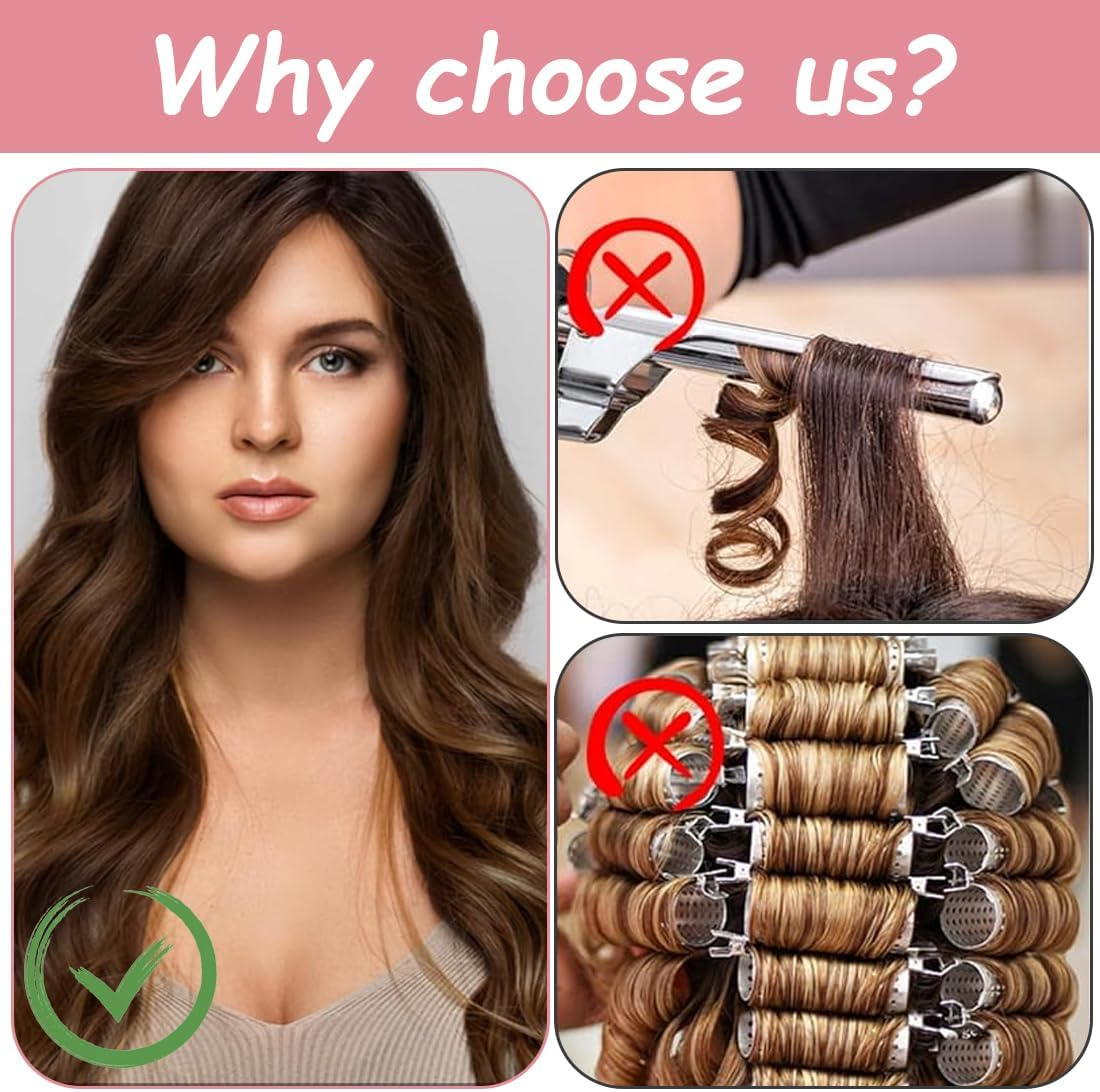 Heatless Small Curling Rods Headband, Non-Slip Heatless Curls, Curls without Heat, Hair Curler DIY Hair Curling Band Hairstyle Set for Long Medium Hair, Pink image number 4