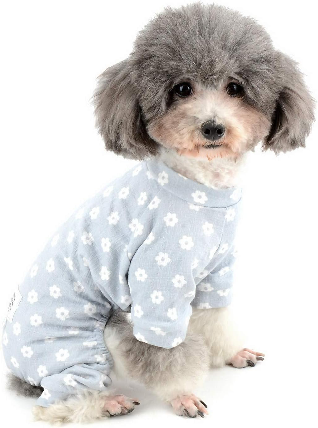 ZUNEA Small Dog Daisy Jumpsuit Pajamas Adorable Cotton Overalls Pjs Puppy Sleeping Clothes Shirt with Pant Pet Doggie Cats Four Legs Pyjamas for All Season Blue M image number 5