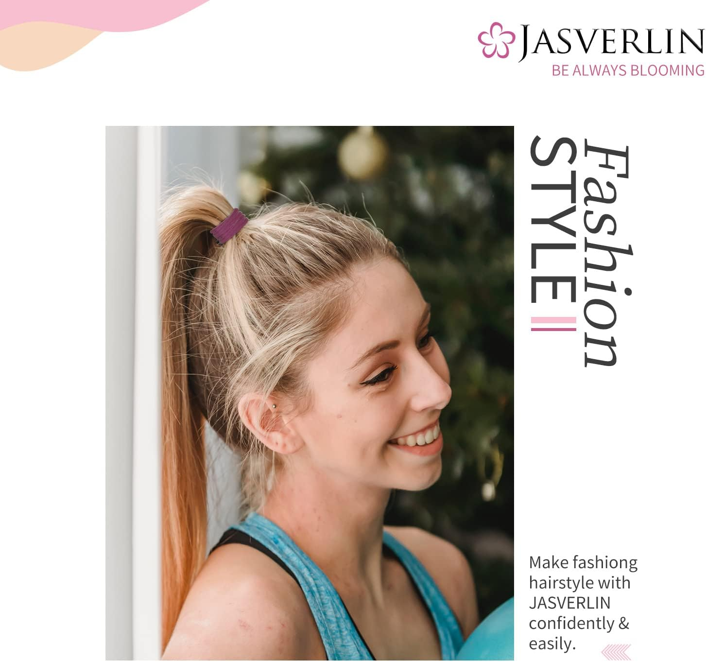 JASVERLIN 100 Pcs Dark Brown No Damage Hair Ties Cotton Ponytails Holders Seamless Soft Thick Hair Bands, Accessories for Women Girl 1 1/2 Inch (Dark Neutral) image number 4