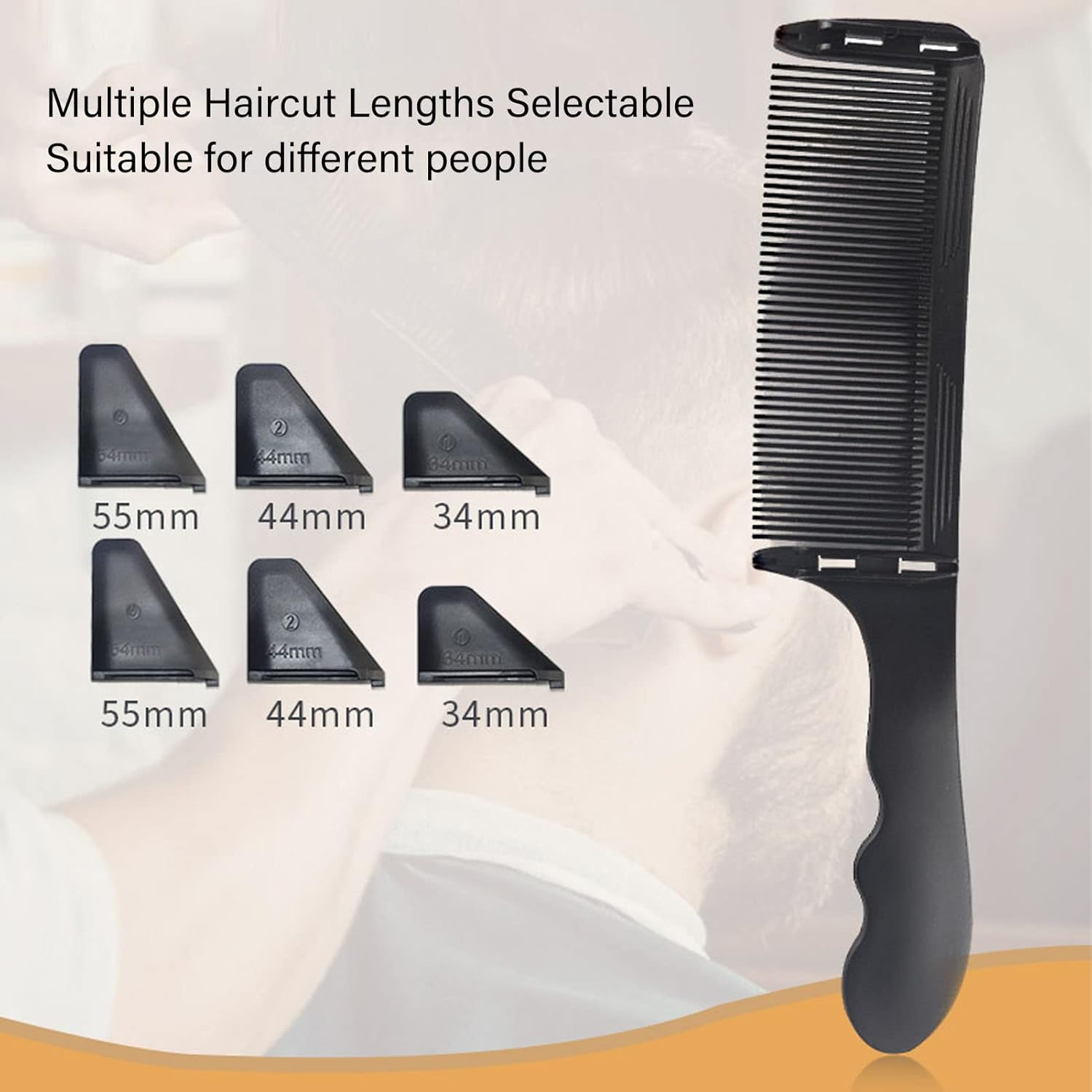 Curved Barber Clipper Comb, Professional Barber Comb, S-Shaped Clipper & Flat Top Clipper Combs, Hair Styling Tool for Men, Haircut Hairdressing Tool for Salon Barber Stylist (Black) image number 3