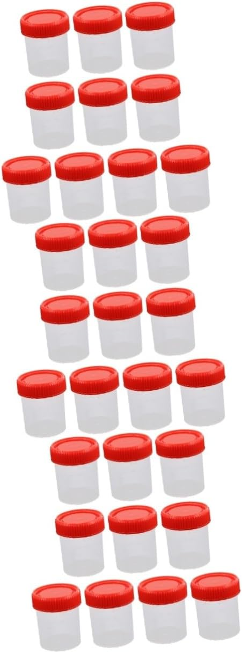GLEAVI Cups with Leak-Resistant Screw Caps 2.25Oz Plastic Sample for Medical Testing and Laboratory Use